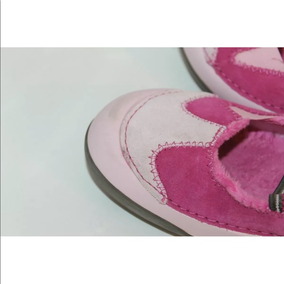 Crocs Kid Girl Winter Shoes Pink Ballet Lined Pink Sz 3 Leather Junior Elastic - Picture 9 of 12